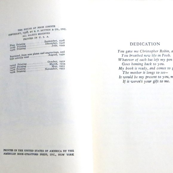 2 Childrens Books Winnie The Pooh And The House On Pooh Corner Hardcover Vintage - Picture 13 of 13